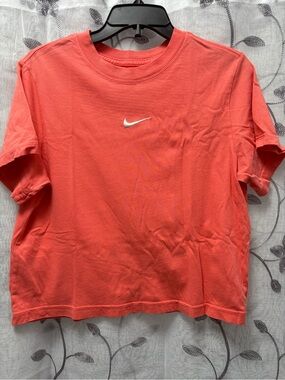 Nike women's Coral-Red Short Sleeve Swoosh Tee
